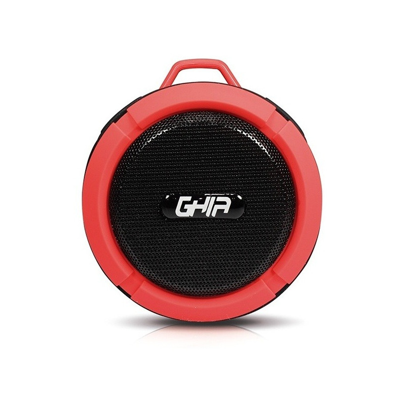 Bocina bluetooth storm waterproof ghia roja 3w rms radio fm micro sd card