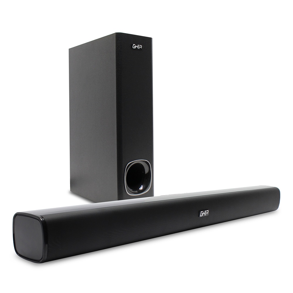 Barra De Sonido  Con Subwoofer Ghia SPK-1536 Bluetooth Inalámbrico 2.1 60W RMS USB