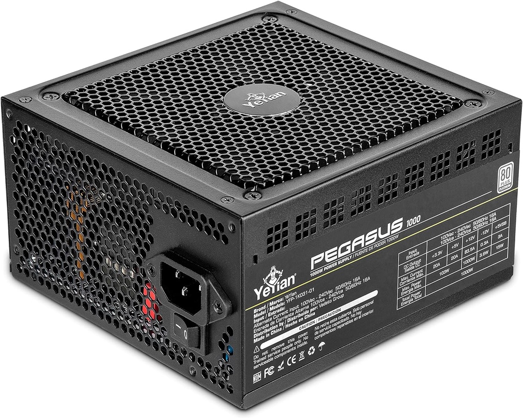 Fuente De Poder Yeyian Pegasus 80 PLUS Platinum Modular 20+4 pin ATX 140mm 1000W