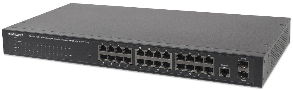 Switch intellinet admin por web giga 1000 24pts poe+ 2pto sfp 560559