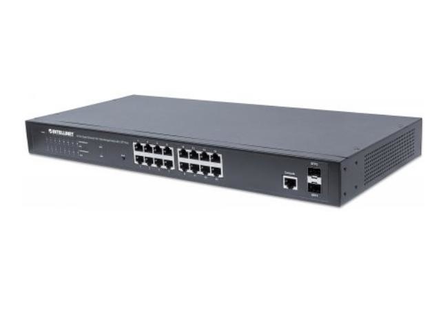 Poe switch intellinet gb 16 ptos 19" 30w/pto 220w admin + 2 sfp 561341