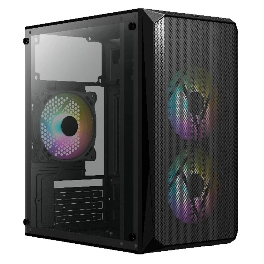 Gabinete Acteck Doom GI630 Con Ventana Micro-Tower Micro-ATX/Mini-ITX USB 3.0/2.0 Con Fuente 500W 3 Ventiladores RGB