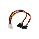 Adaptador cable divisor de poder lp4 en y  molex 4 pines a sata - 2x hembra sata y 1x macho lp4 - splitter - startech.com mod. p