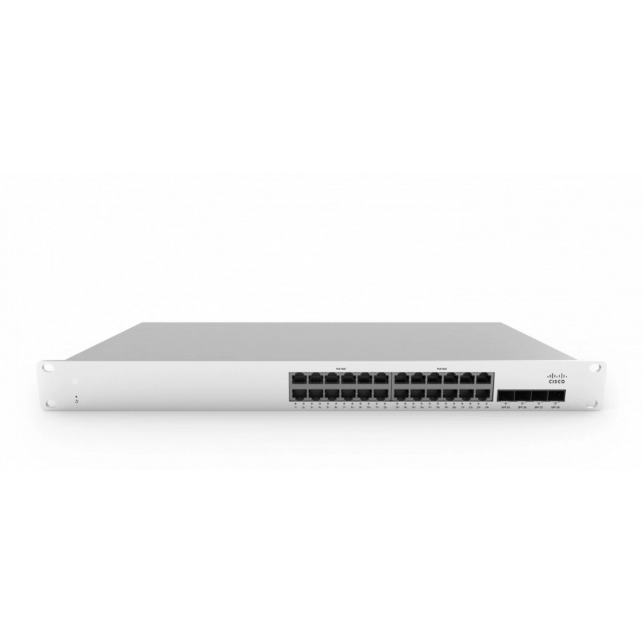 Switch 24 puertos poe cisco meraki 24 x 10 100 1000base-t ethernet rj45, 4 x 1gbe sfp uplink, 2 x stacking ports(uso de licencia