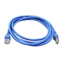 Cable de red rj45 ghia 2 mts 6 pies patch cord cat 5e utp azul 100cobre