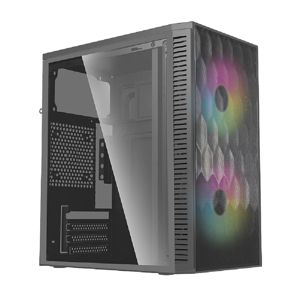 Gabinete Acteck Fuji GC470 Mini-Tower Micro-ATX/ITX USB 3.0/2.0 500W 2 Ventiladores RGB Negro