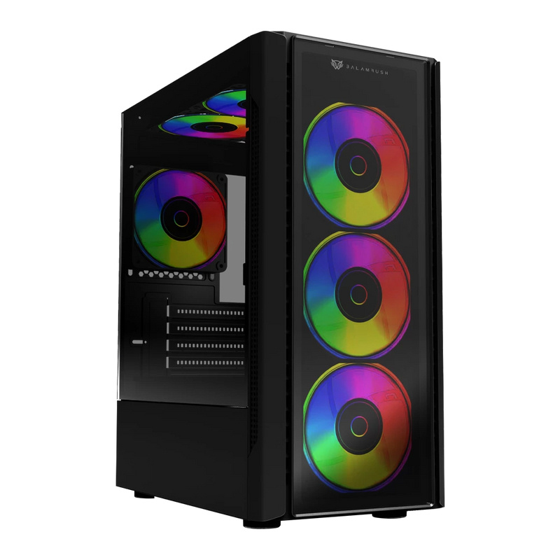 Gabinete Balam Rush Dragonfly II Con Ventana Midi-Tower Micro-ATX/Mini-ITX USB 3.0/2.0 Sin Fuente 3 Ventiladores RGB Instalados