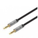 Cable audio,manhattan,355988, estereo 3.5mm m-m 1.0m negro aluminio plateado