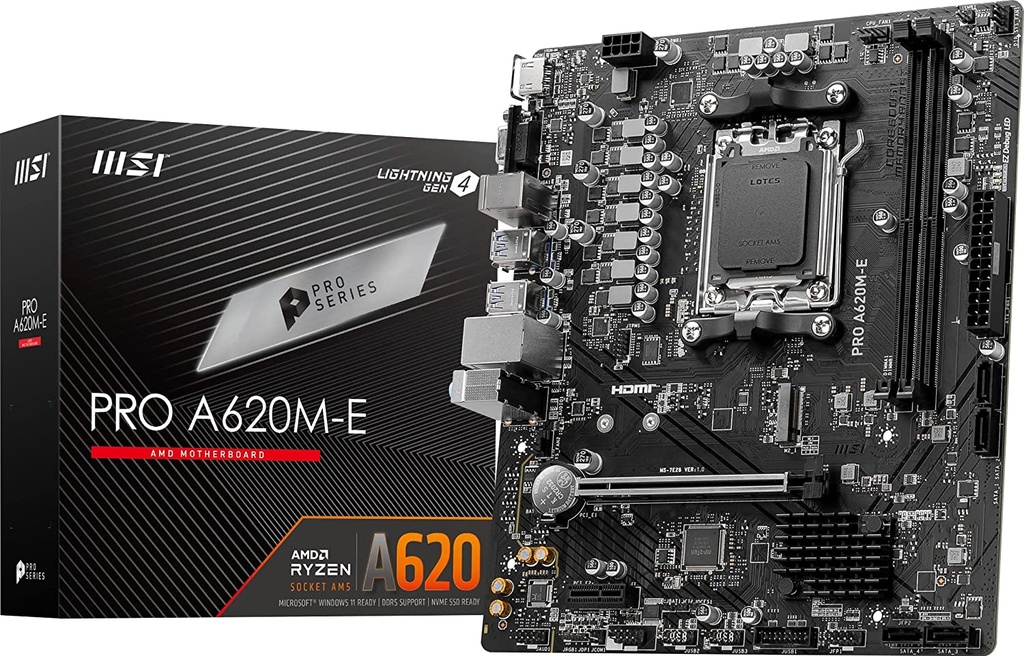 Tarjeta Madre MSI Pro A620M-E AM5 2 x DDR5 PCI Express 4.0