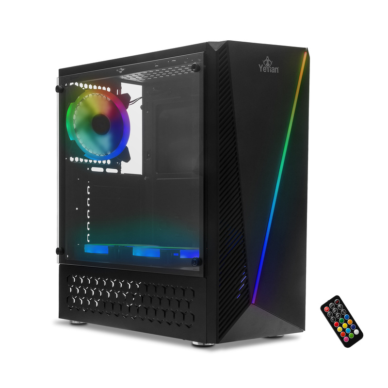 Gabinete Yeyian Crescent Master Con Ventana Midi Tower ATX/Micro-ATX/Mini-ITX USB 3.0 Sin Fuente 3 Ventiladores Instalados