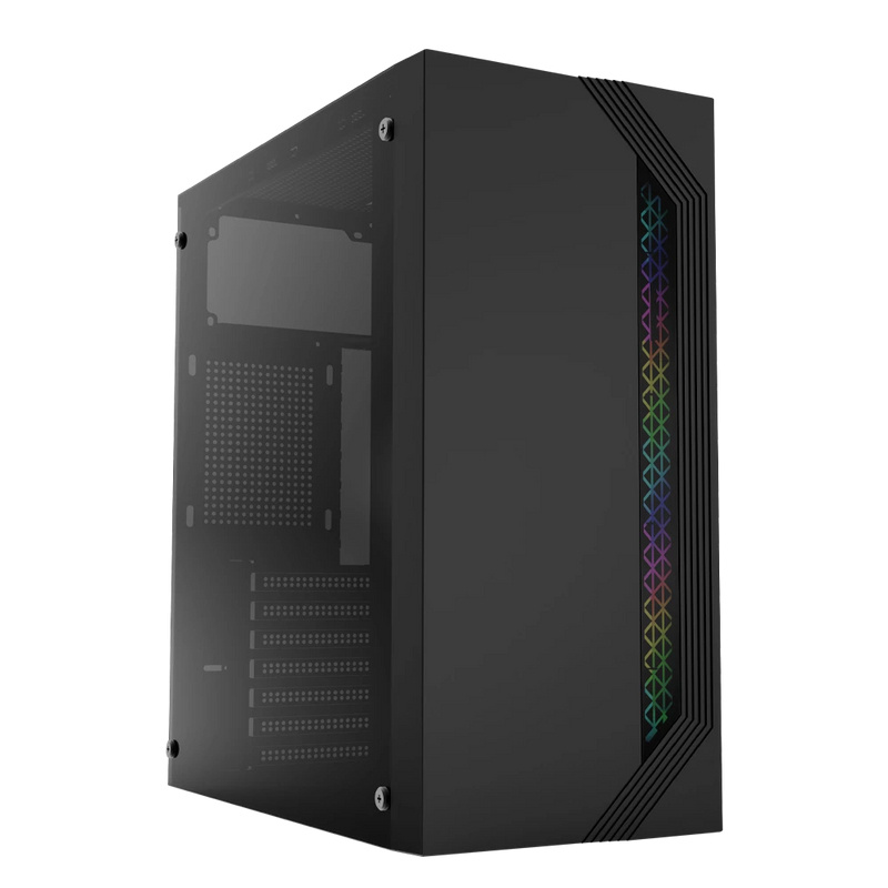 Gabinete Acteck Viken GM434 Con Ventana RGB Midi-Tower ATX/Micro-ATX/Mini-ATX USB 2.0 Con Fuente 500W Sin Ventiladores