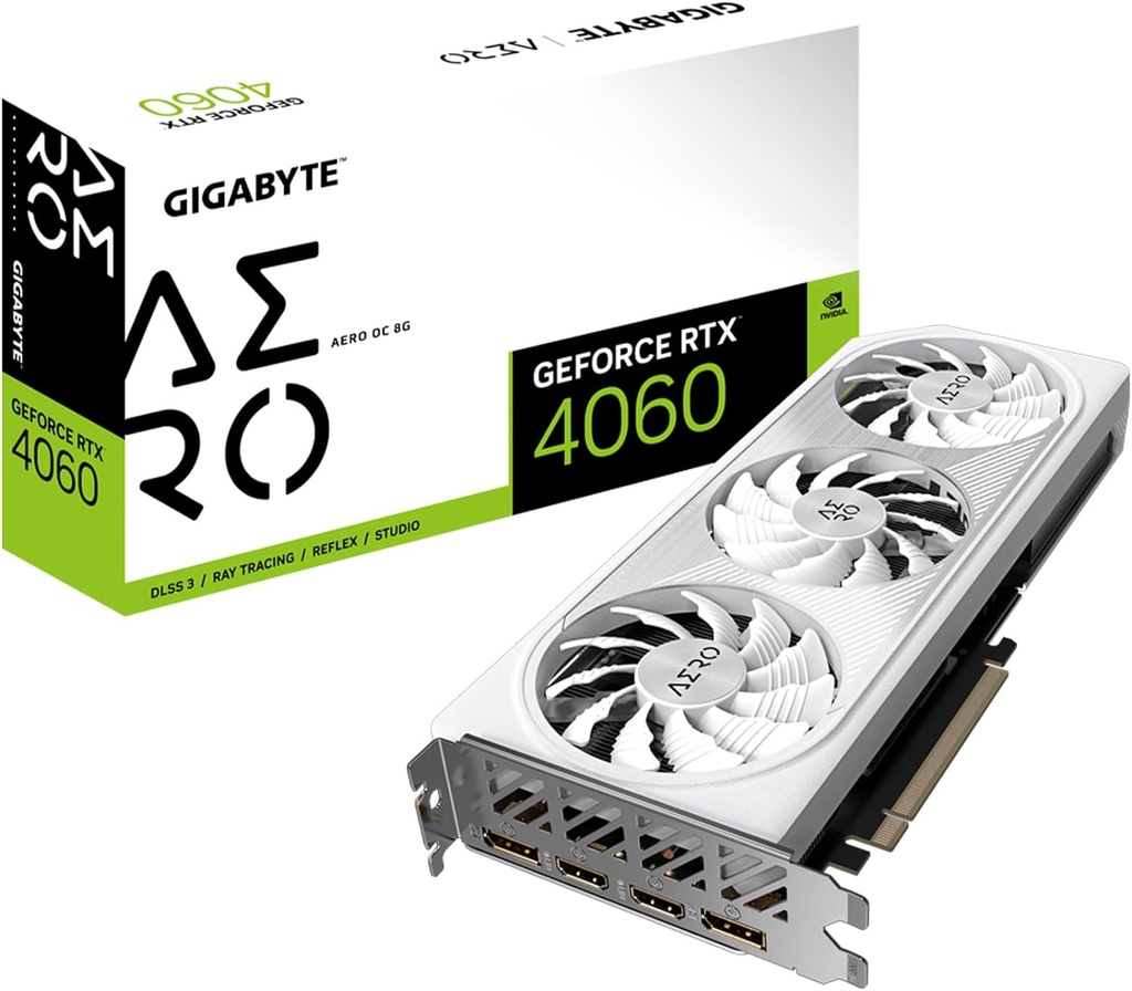 Tarjeta De Video Gigabyte NVIDIA GeForce RTX 4060 AERO OC 8G 8GB 128-bit GDDR6 PCI Express 4.0