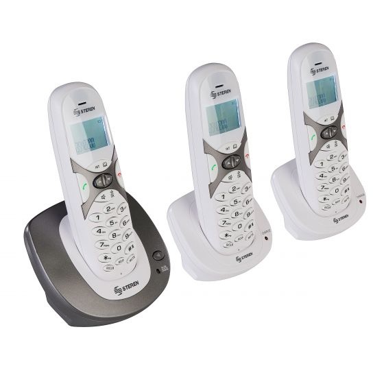 Teléfono inalámbrico steren dect 6.0 con 2 extensiones adicionales