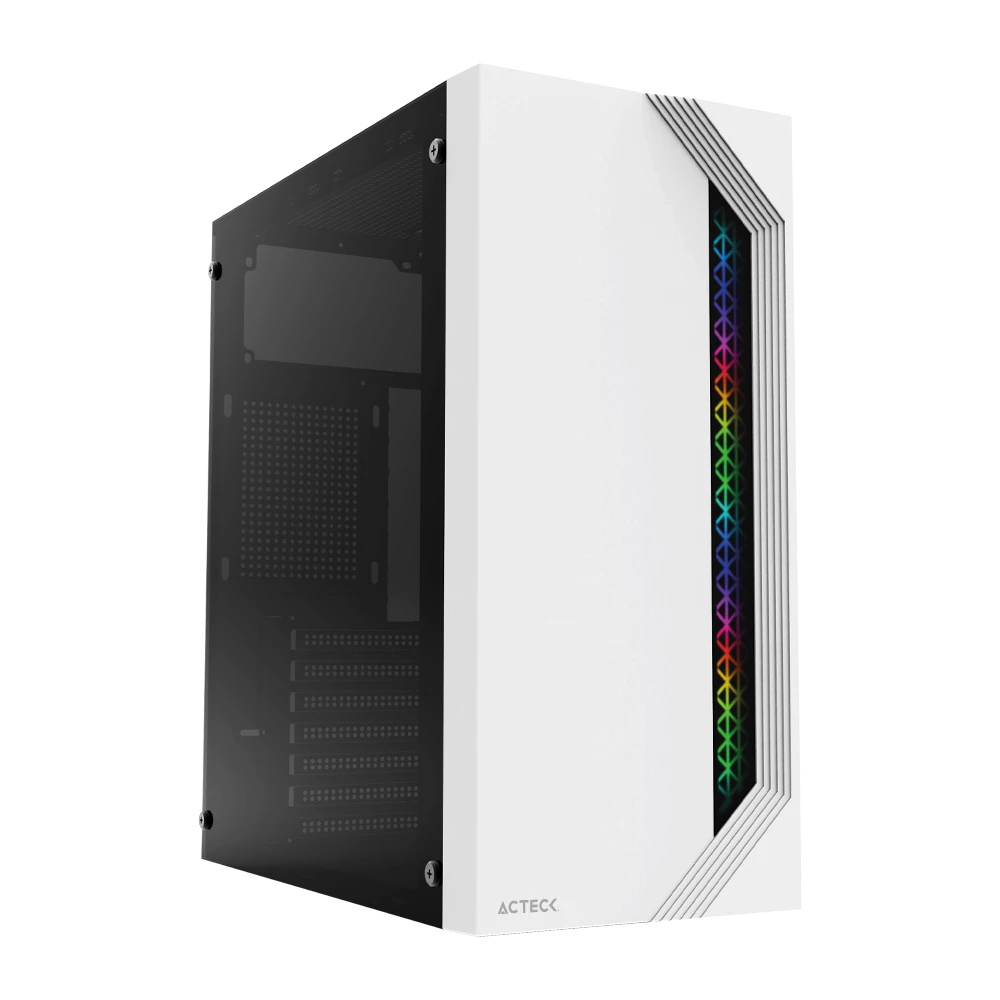 Gabinete Acteck Viken GM434 Con Ventana RGB Midi-Tower ATX/Micro-ATX/Mini-ITX USB 2.0 Con Fuente 500W Sin Ventiladores