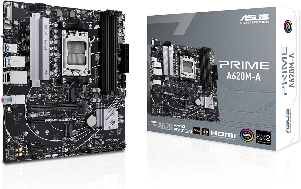 Tarjeta madre asus prime a620m-a-csm socket am5 4*ddr5 hdmi dp vga pcie-4.0 m.2 micro atx