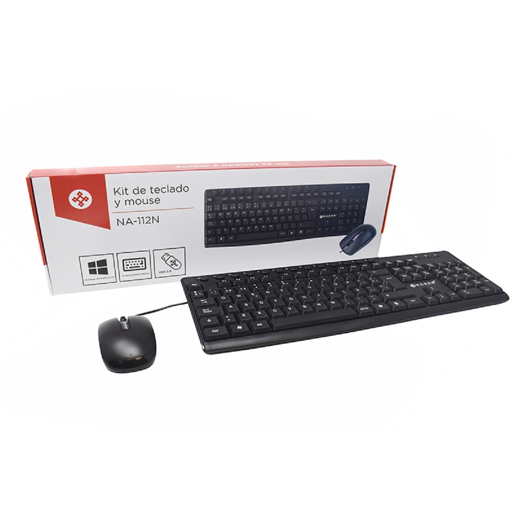 Kit de Teclado y Mouse Naceb NA-112N Alámbrico USB Español