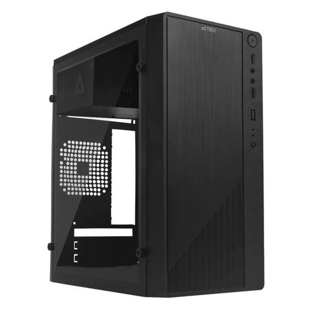 Gabinete Acteck Kioto GC220 Con Ventana Micro Tower Micro ATX Mini-ITX USB 2.0 Con Fuente 500W Sin Ventiladores