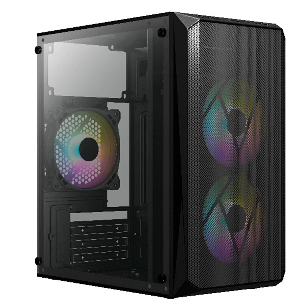 Gabinete Acteck Doom GI630 Con Ventana Micro-Tower Micro-ATX/Mini-ITX USB 3.0/2.0 Con Fuente De 500W 3 Ventiladores RGB Instalados