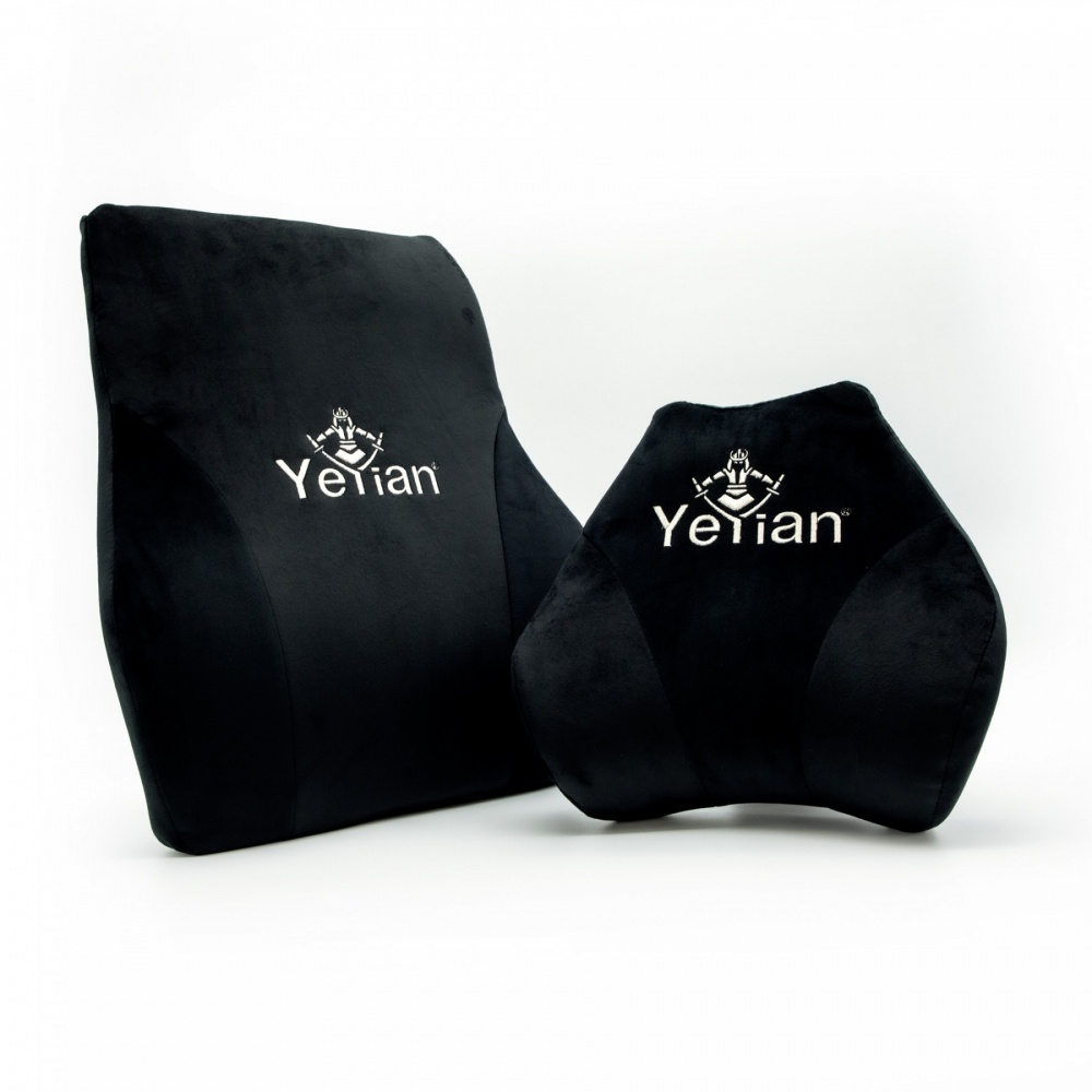 Kit de almohada yeyian yka-20705 negro, memory foam, tela alta calidad