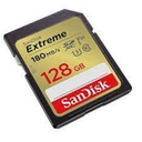 Memoria sandisk extreme 128gb sdhc and sdxc 180mb s 4k clase 10 u3 v30