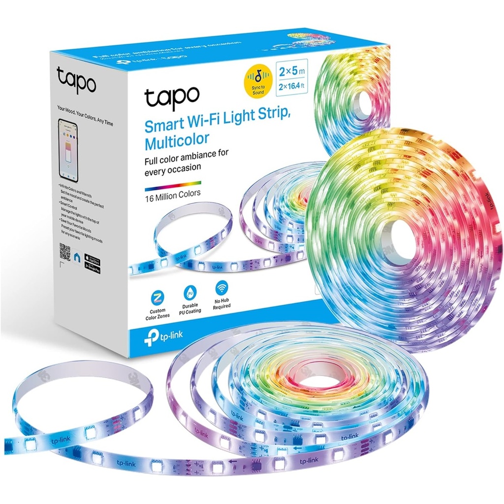 Tira De Luces LED Inteligente RGB TP-Link Tapo L920-10 Wi-Fi 2 x 5 Metros Compatible Con Alexa/Google