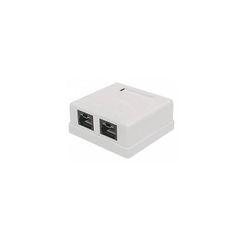 Caja roseta pared 2 jack cat6 nitrotel ntmb62whblue