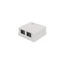 Caja roseta pared 2 jack cat6 nitrotel ntmb62whblue