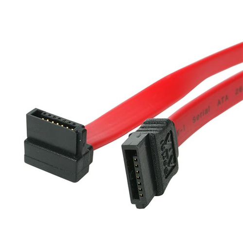 Cable sata 0.45m acodado en ángulo recto - rojo - 18in pulgadas cable serial ata - startech.com mod. sata18ra1