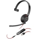 Audífonos Monoaural Con Micrófono Plantronics BlackWire C5200 USB y 3.5mm 