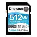 Memoria Flash Kingston Canvas Go! Plus 512GB SD UHS-I Clase 10