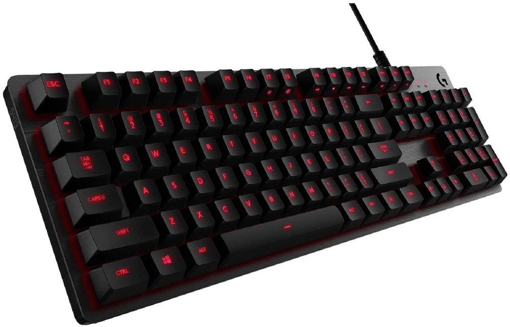 Teclado Gamer Logitech G413 LED Rojo Teclado Mecánico Alámbrico Carbono Inglés