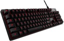 Teclado Gamer Logitech G413 LED Rojo Teclado Mecánico Alámbrico Carbono Inglés