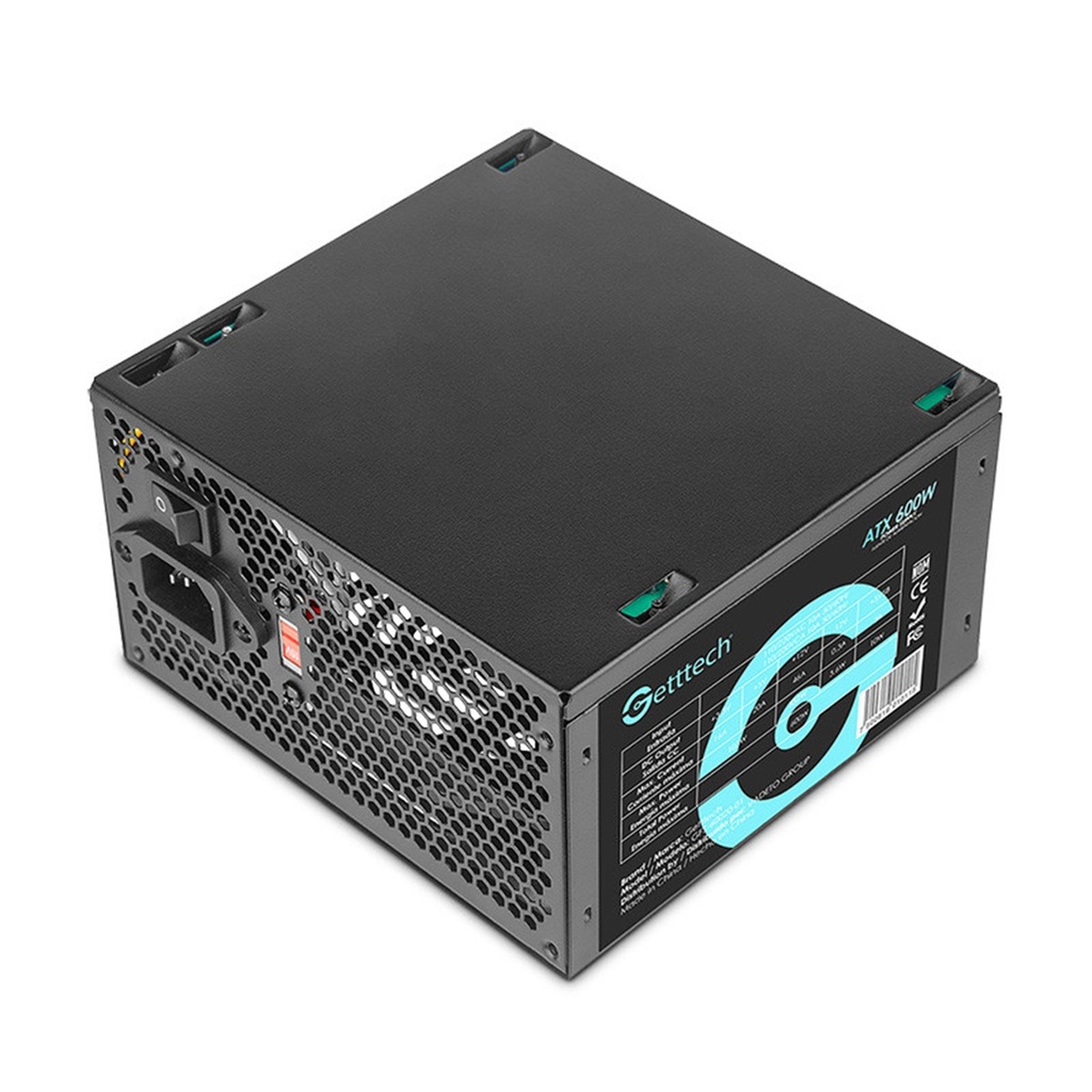 Fuente De Poder Getttech GFS-60020-01 20+4 pin ATX 120mm 600W