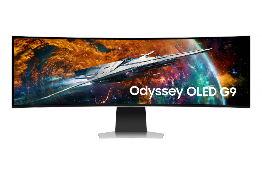 Monitor led samsung 49 widescreen wqhd 5120 x1440 odyssey oled g9 g95sc, blanco, 1 hdmi, 1 d. port, usb hub, wifi, bluetooth, bo