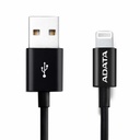 Cable adata lightning usb, 1 metro, para apple ipad, iphone, ipod, negro