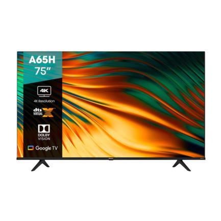 Television led hisense 75 75a65h smart google tv, uhd 4k, dolby vision hdr+hdr10, dts virtual x