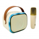 Bocina karaoke necnon nb-203mic inal/bt5.3/fm/micsd/usb/3.5mm/5w beige