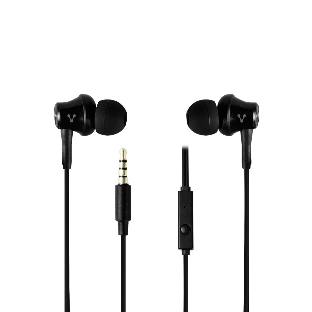 Audifonos vorago 3.5mm negro manos libres set de almohadillas ep-104