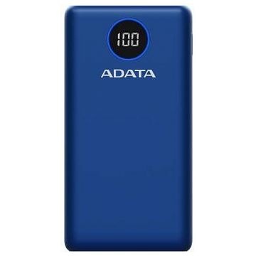 Cargador portatil (power bank) adata azul p20000qcd, capacidad 20000 mah, interfaz 1xusb-c, 2xusb 2.0, soporta 3 dispositivos, a