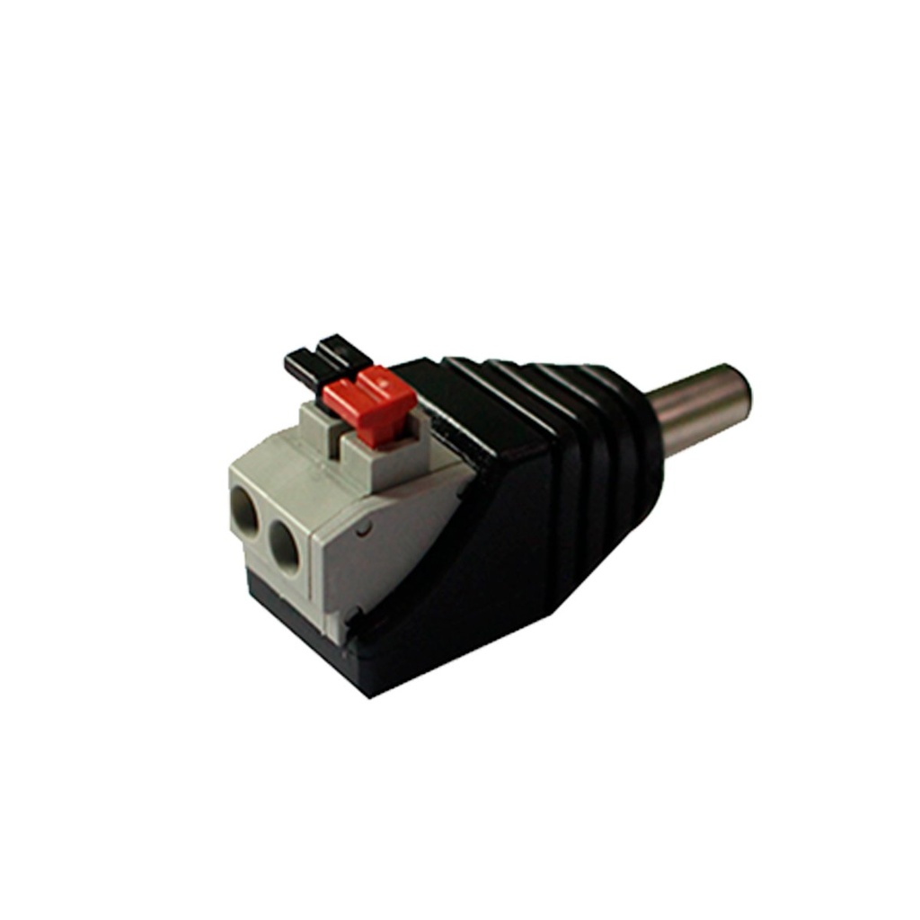 Adaptador Plug Macho SAXXON Bolsa C/10PZ TIP Jack Polarizado 12VCD Terminales de Presion PSUBR16H