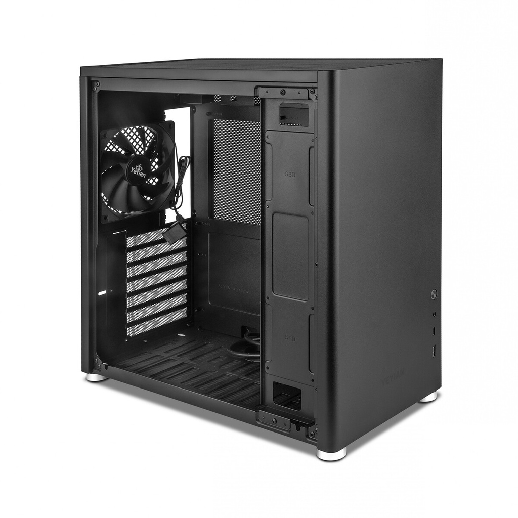 Gabinete Yeyian Hussar Plus Con Ventana Midi-Tower ATX/Micro-ATX/Mini-ITX USB 3.2 Sin Fuente 1 Ventilador Instalado