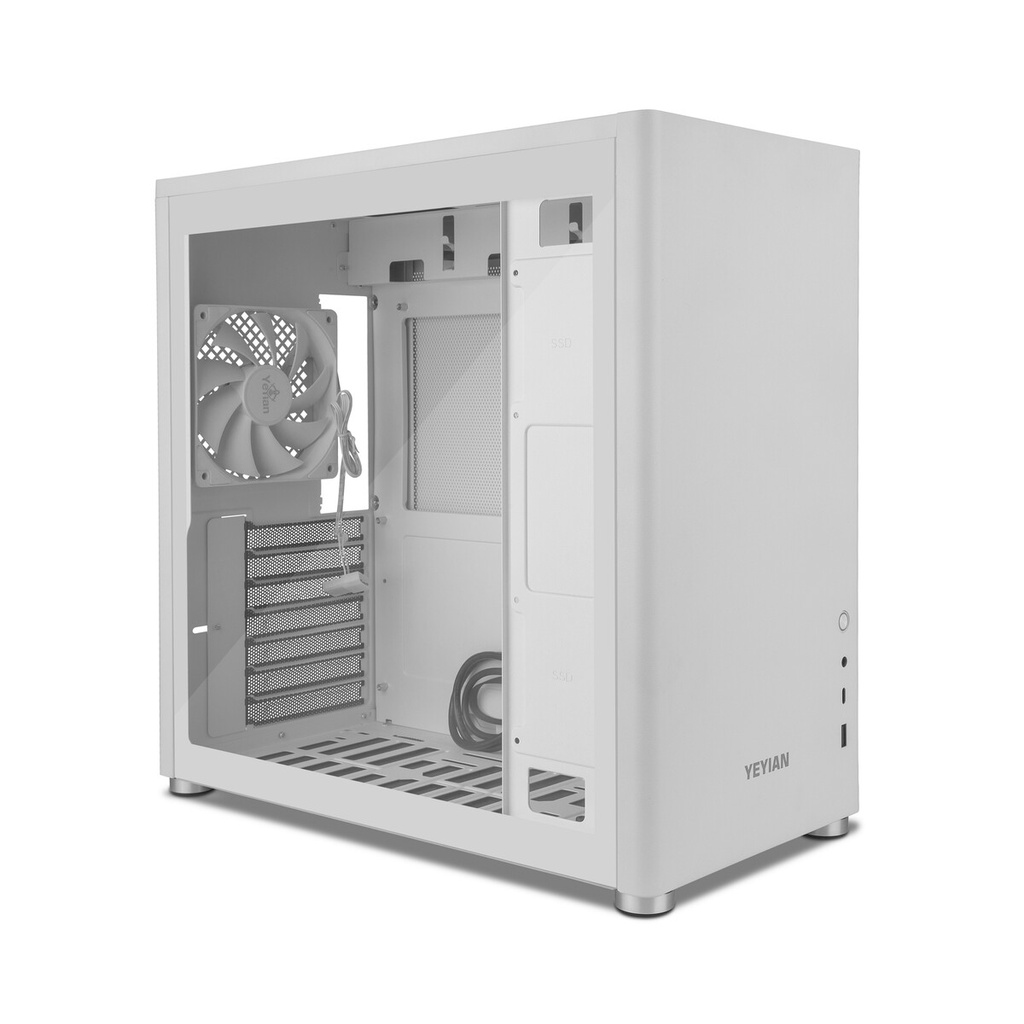 Gabinete Yeyian Hussar Plus Con Ventana Midi-Tower ATX/Micro-ATX/Mini-ITX USB 3.2 Sin Fuente 1 Ventilador Instalado