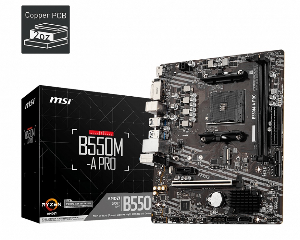 Tarjeta Madre MSI Micro ATX B550MA PRO S AM4 HDMI 64GB DDR4 para AMD