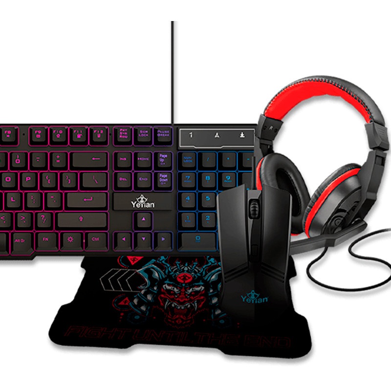 Kit yeyian led ykh-20707 hydra s2000 teclado, mouse, headset, mousepad