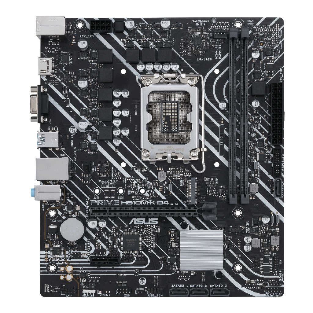 Tarjeta madre asus prime h610m-k socket 1700 12a 2*ddr5 hdmi vga pcie-4.0 micro atx