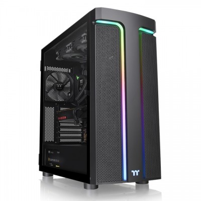 Gabinete Thermaltake H590 TG ARGB Midi-Tower ATX/Micro-ATX/Mini-ITX USB 3.0 sin Fuente Negro