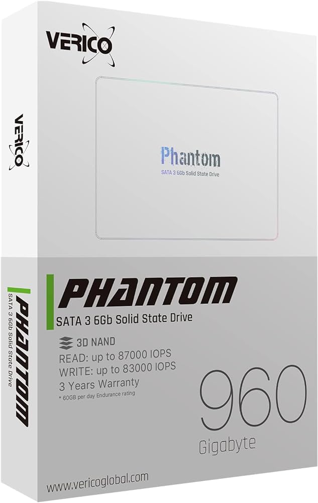 Unidad ssd 2.5" verico 960gb 1ssop-ssbkn3-nn phantom sata3 7mm 3d nand