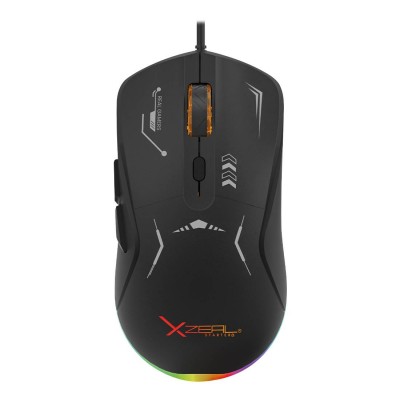 Mouse gamer xzeal xst-401, rgb, 7200 dpi, 6 botones, cable 1.5m, compatibilidad con windows 7/8/10, macos, xp, linux, negro