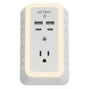 Multicontactos Acteck Energon Lumina CP515 7 Contactos 2x USB-A 2x USB-C 125V