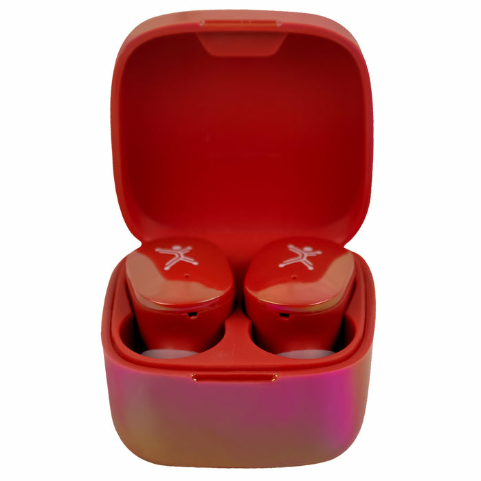 Audífonos Intrauriculares con Micrófono TWS Mini Pearl Perfect Choice Inalámbrico Bluetooth USB-C Rojo